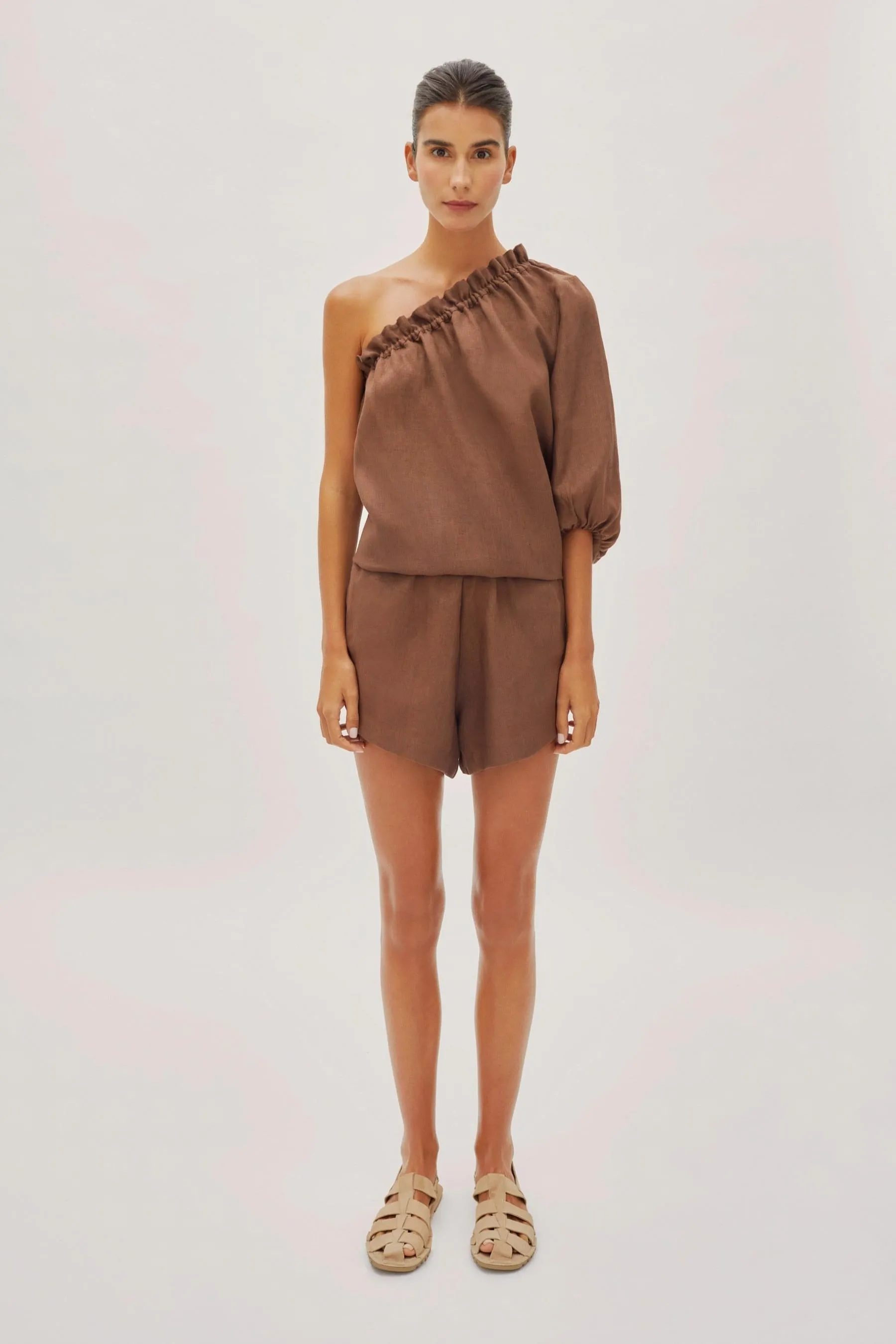 Capri Cappuccino Linen Shorts