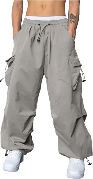 Cargo Pant for Men Casual Work Pant Drawstring Elastic Waist Cotton Stretch Sweatpants with Pockets