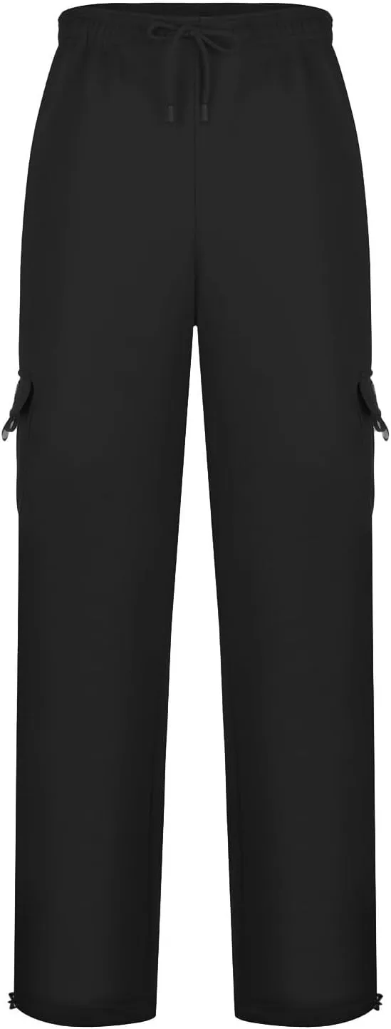 Cargo Pants for Men, Big and Tall Elastic Waist Cotton Sweatpants, Causal Solid Multi Pockets Joggers Athletic Pants