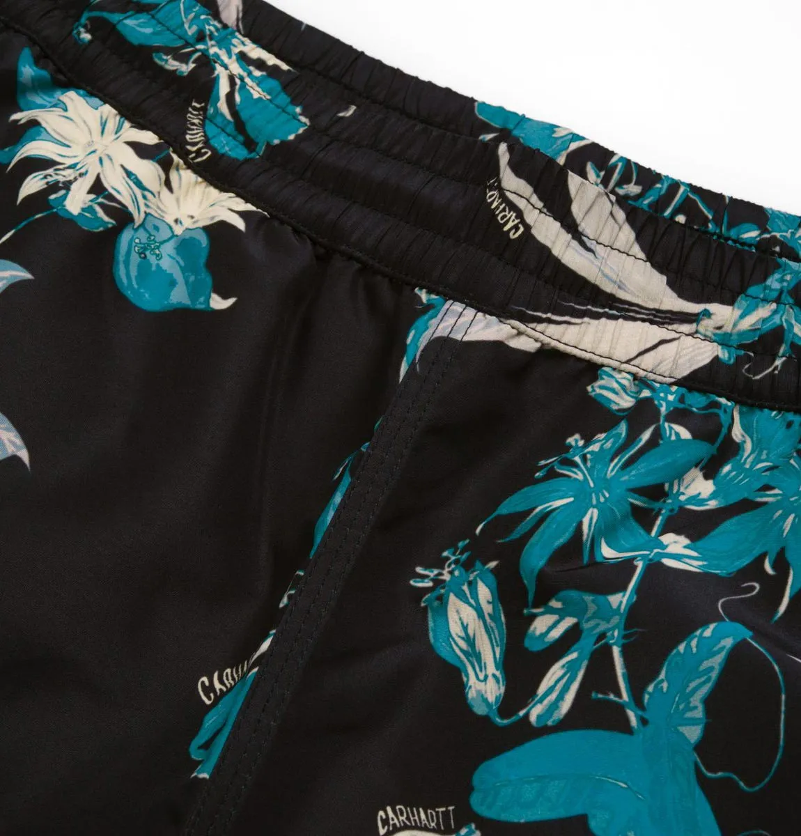 Carhartt WIP Drift Swim Trunks – Hawaiian Floral Print – Black