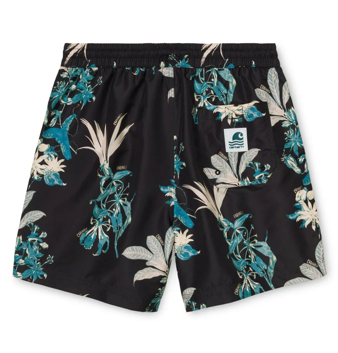 Carhartt WIP Drift Swim Trunks – Hawaiian Floral Print – Black