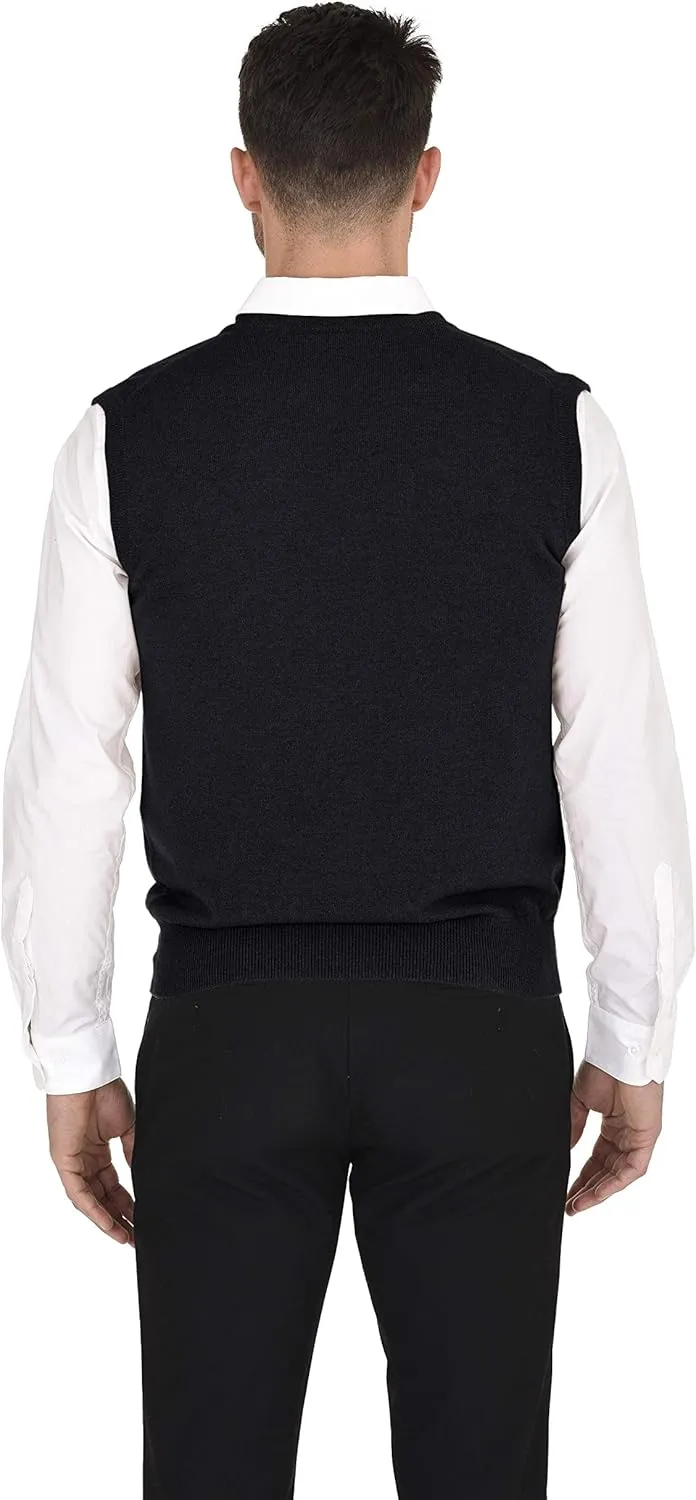 Cashmeren Men's Basic V-Neck Sweater Vest 100% Pure Cashmere Sleeveless Gilet Pullover