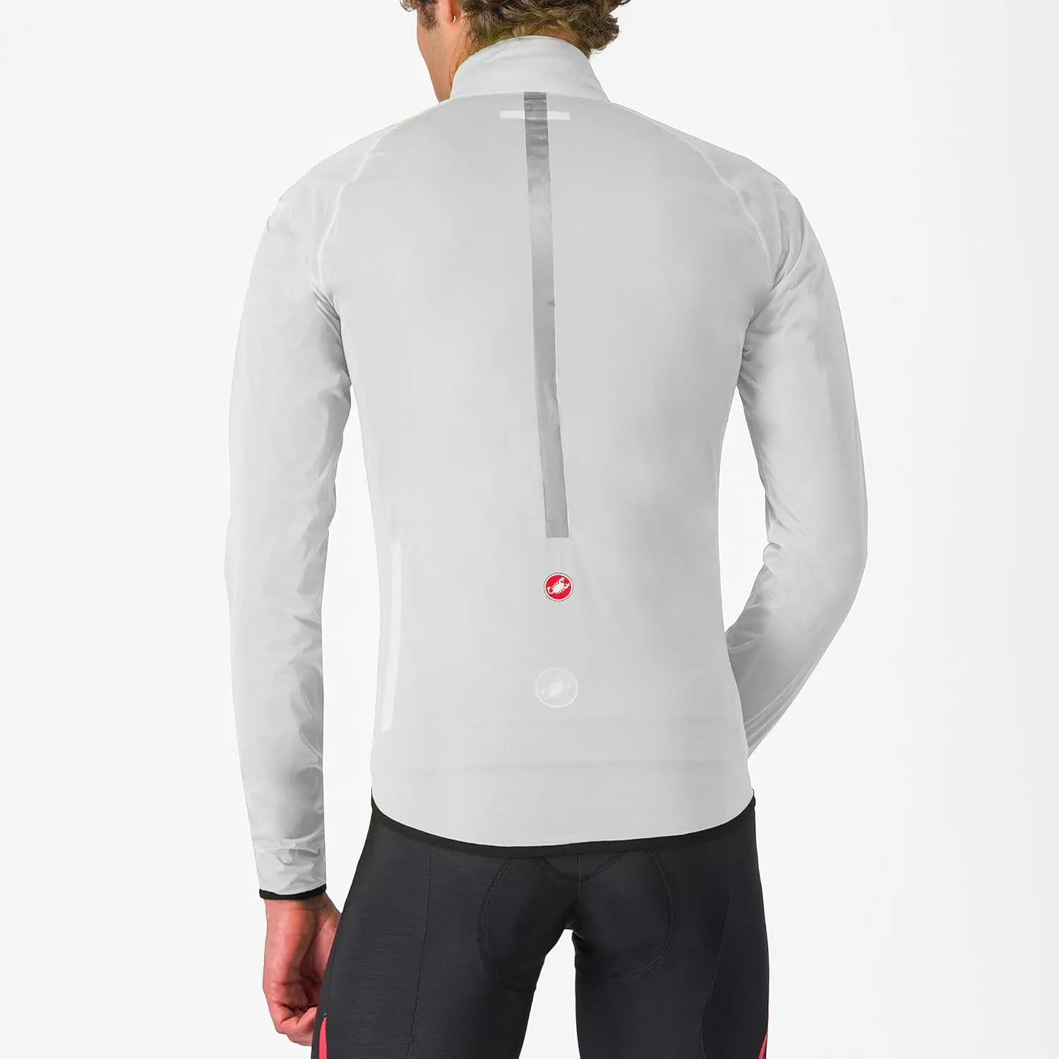 CASTELLI Mens Squall Shell Jacket, Full Waterproof, Windproof Lightweight Reflective Jacket for Road Cycling & Gravel Biking