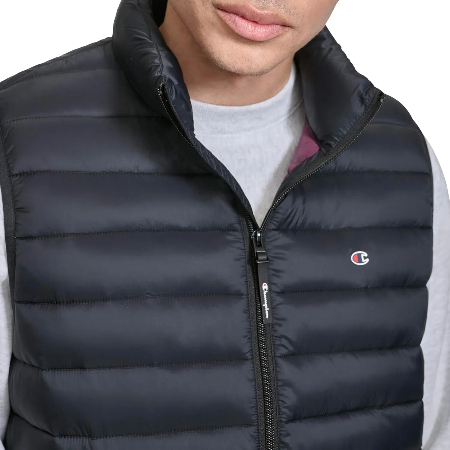Champion Men's Packable Puffer Vest with Stand Collar