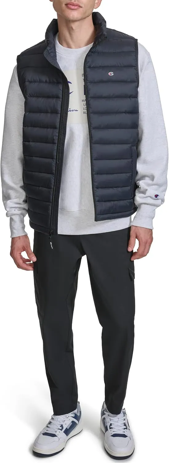 Champion Men's Packable Puffer Vest with Stand Collar