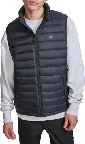 Champion Men's Packable Puffer Vest with Stand Collar