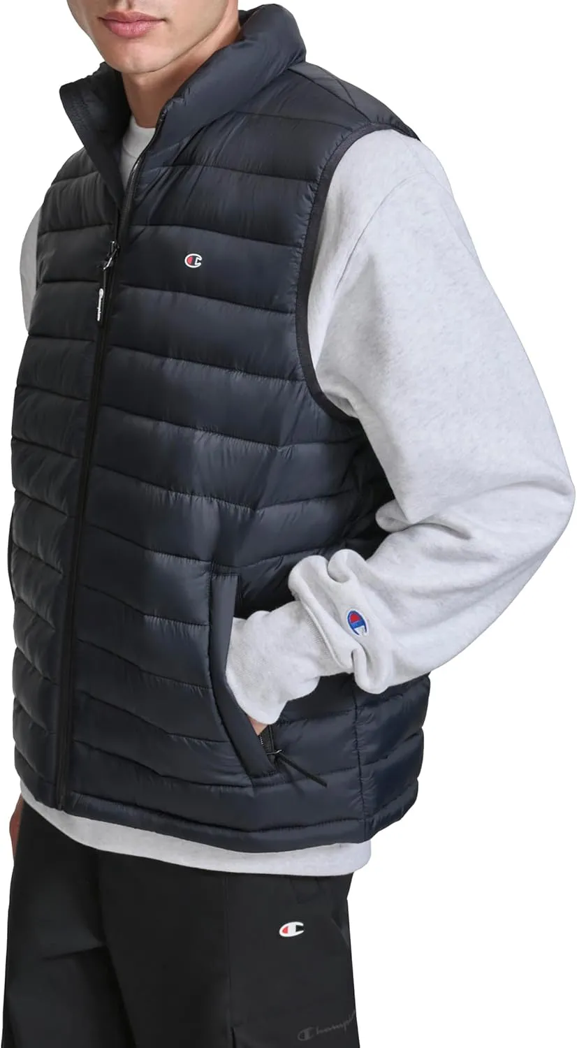 Champion Men's Packable Puffer Vest with Stand Collar