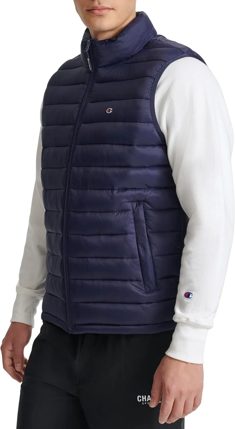 Champion Men's Packable Puffer Vest with Stand Collar