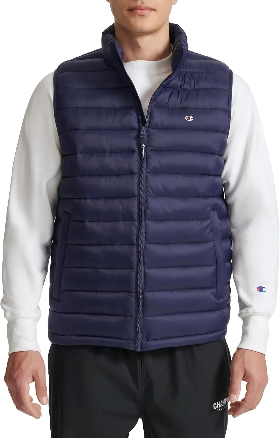 Champion Men's Packable Puffer Vest with Stand Collar
