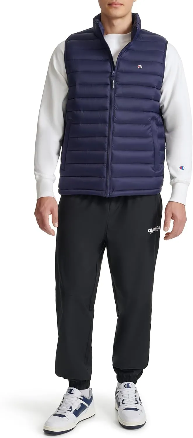 Champion Men's Packable Puffer Vest with Stand Collar
