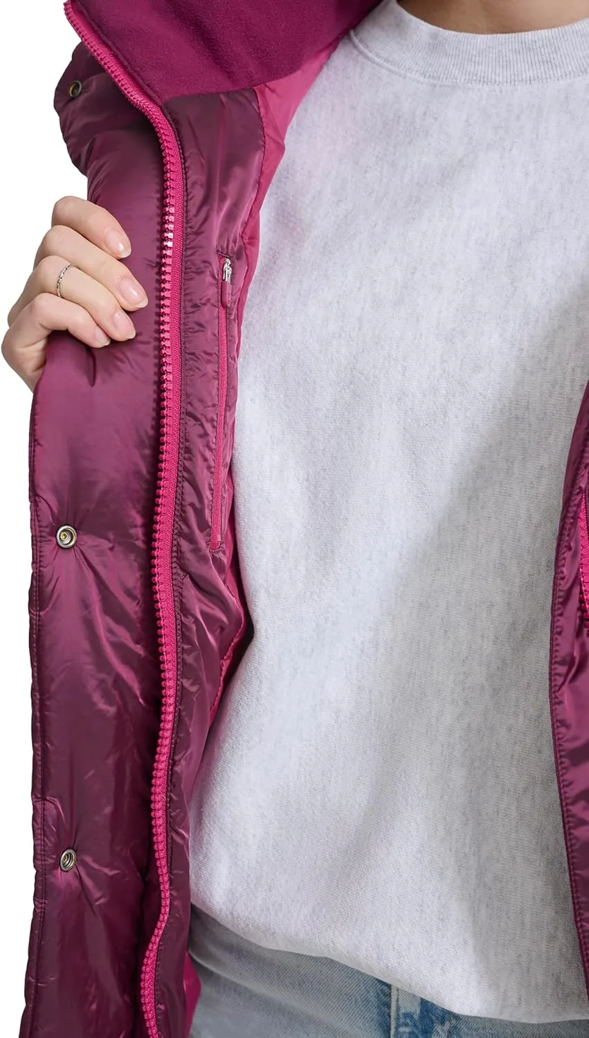 Champion Women's Satin Quilted Puffer Vest with Stand Collar