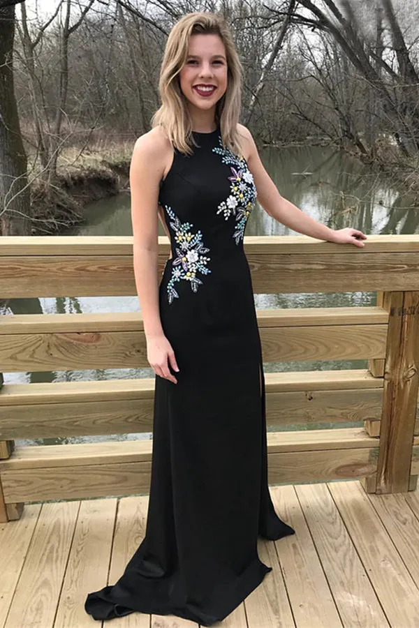 Charming Black Sheath Long Prom Dress Pageant Dress