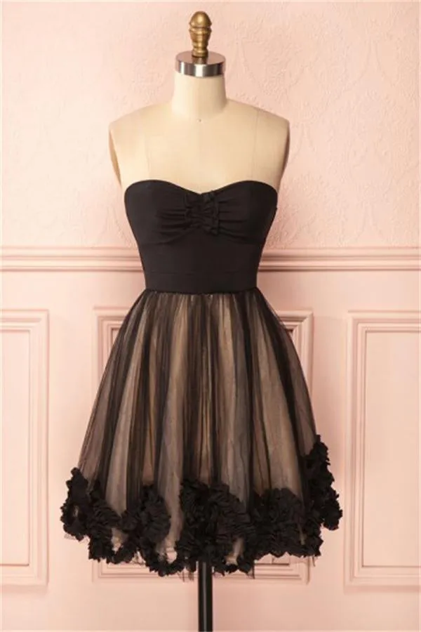 Charming Sweetheart Short Black Homecoming Dress Party Dress