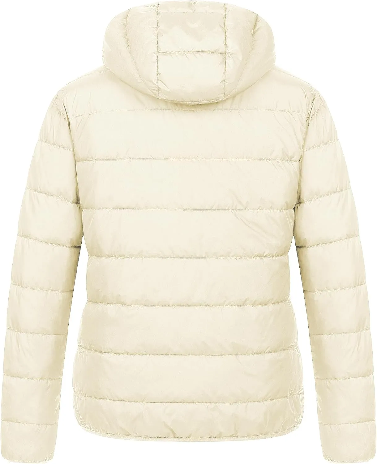 Chrisuno Women's Plus Size Lightweight Puffer Jacket Packable Winter Warm Quilted Bubble Coat Waterproof Windproof Hooded