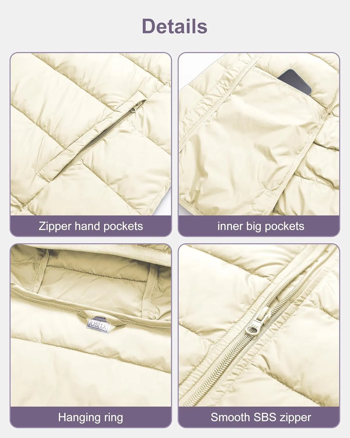 Chrisuno Women's Plus Size Lightweight Puffer Jacket Packable Winter Warm Quilted Bubble Coat Waterproof Windproof Hooded
