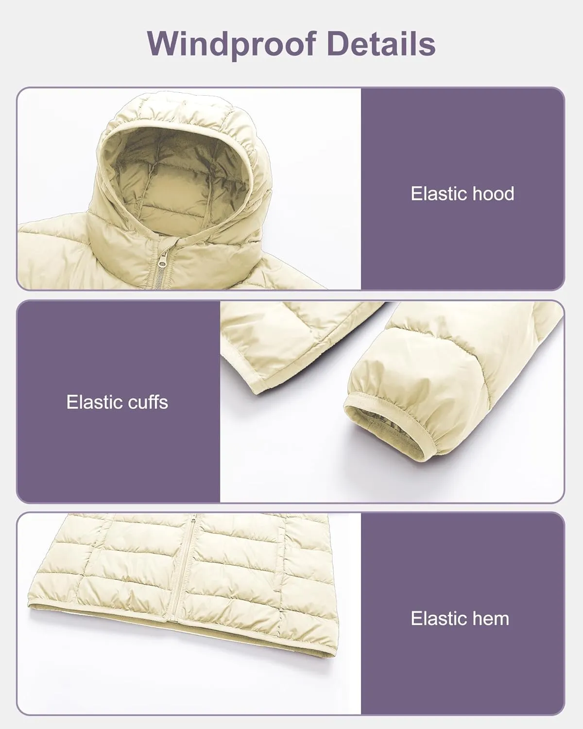 Chrisuno Women's Plus Size Lightweight Puffer Jacket Packable Winter Warm Quilted Bubble Coat Waterproof Windproof Hooded