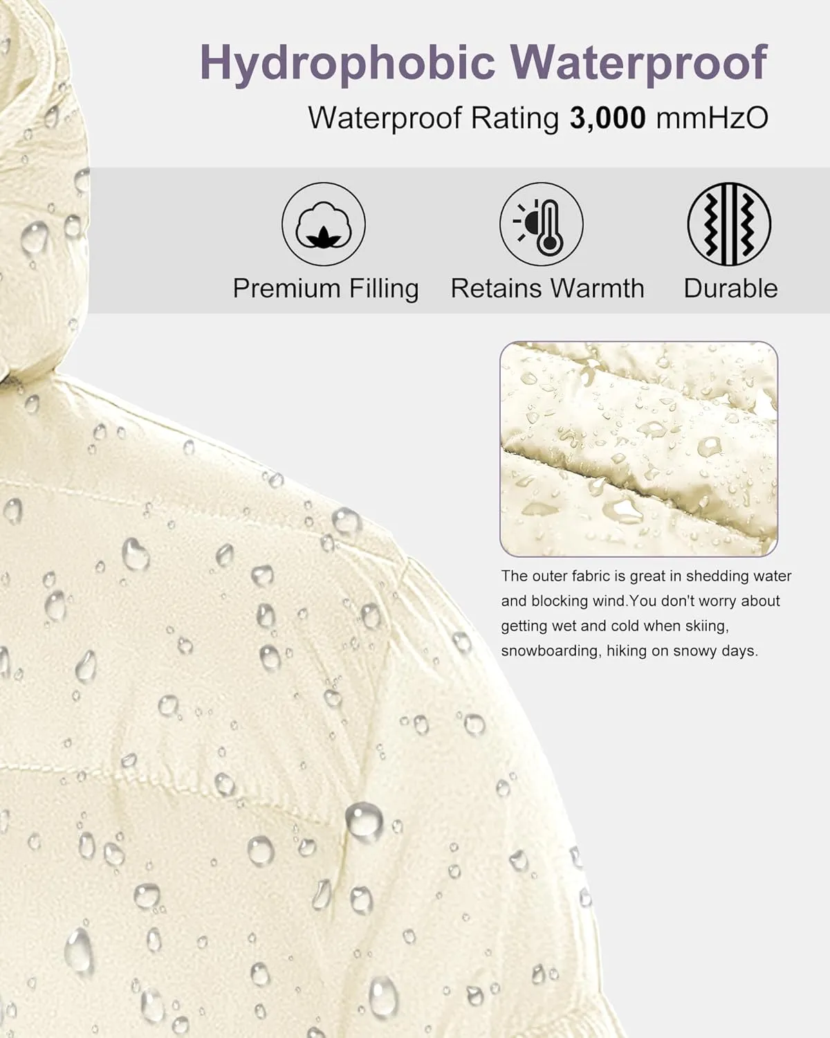 Chrisuno Women's Plus Size Lightweight Puffer Jacket Packable Winter Warm Quilted Bubble Coat Waterproof Windproof Hooded