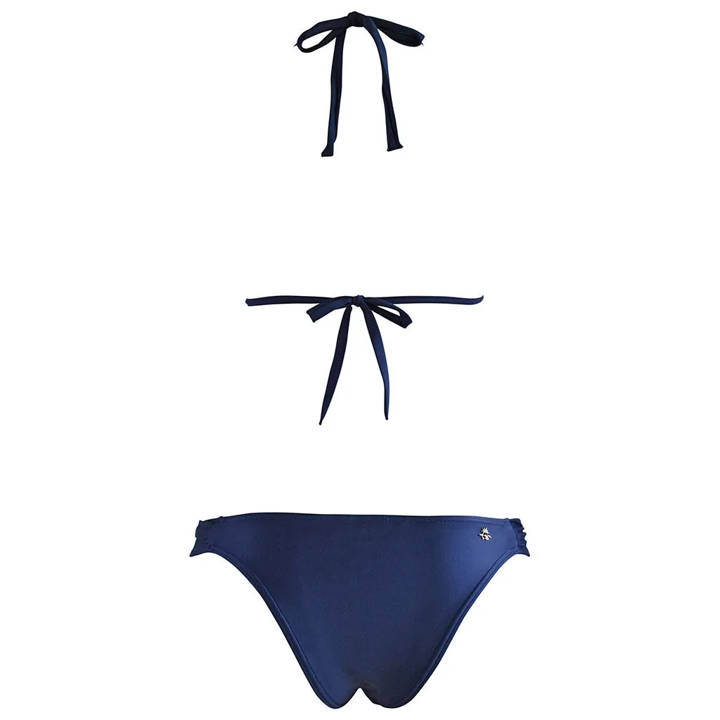 Cia Maritima Molded Navy Triangle Top - Plain Tanga