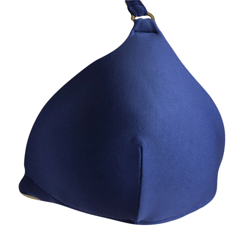 Cia Maritima Molded Navy Triangle Top - Plain Tanga
