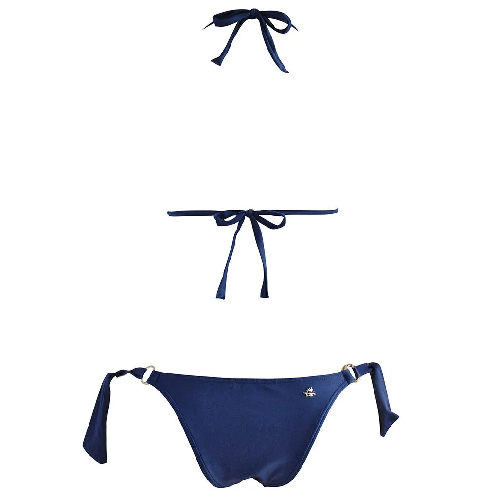 Cia Maritima Molded Navy Triangle Top - Tie Bottom