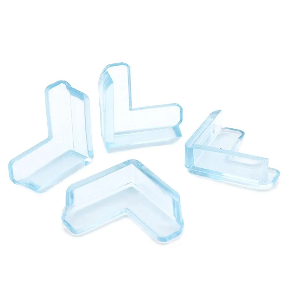 Clear L-Shaped Corner Guards for Child Safety - Single Unit