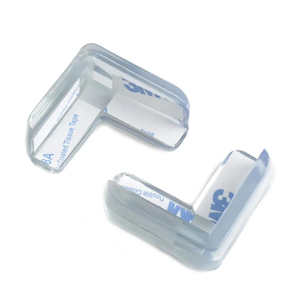 Clear L-Shaped Corner Guards for Child Safety - Single Unit