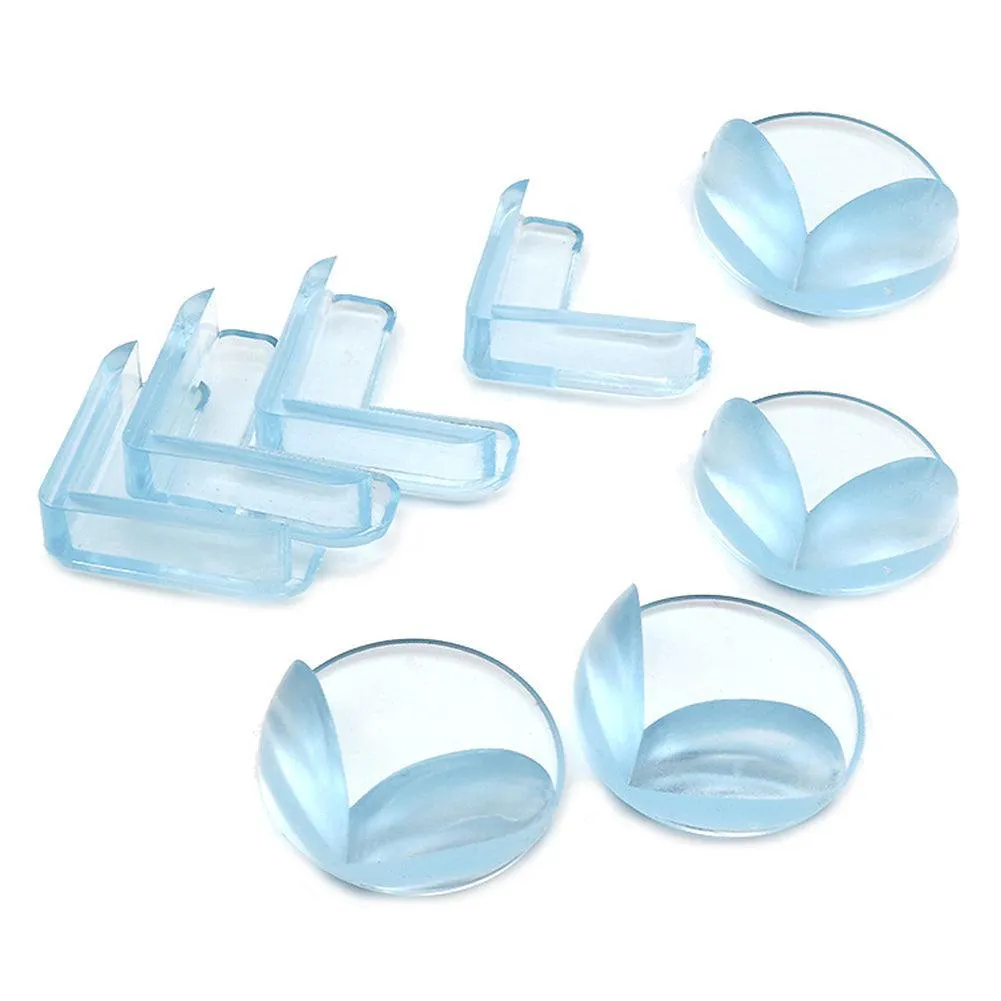 Clear L-Shaped Corner Guards for Child Safety - Single Unit