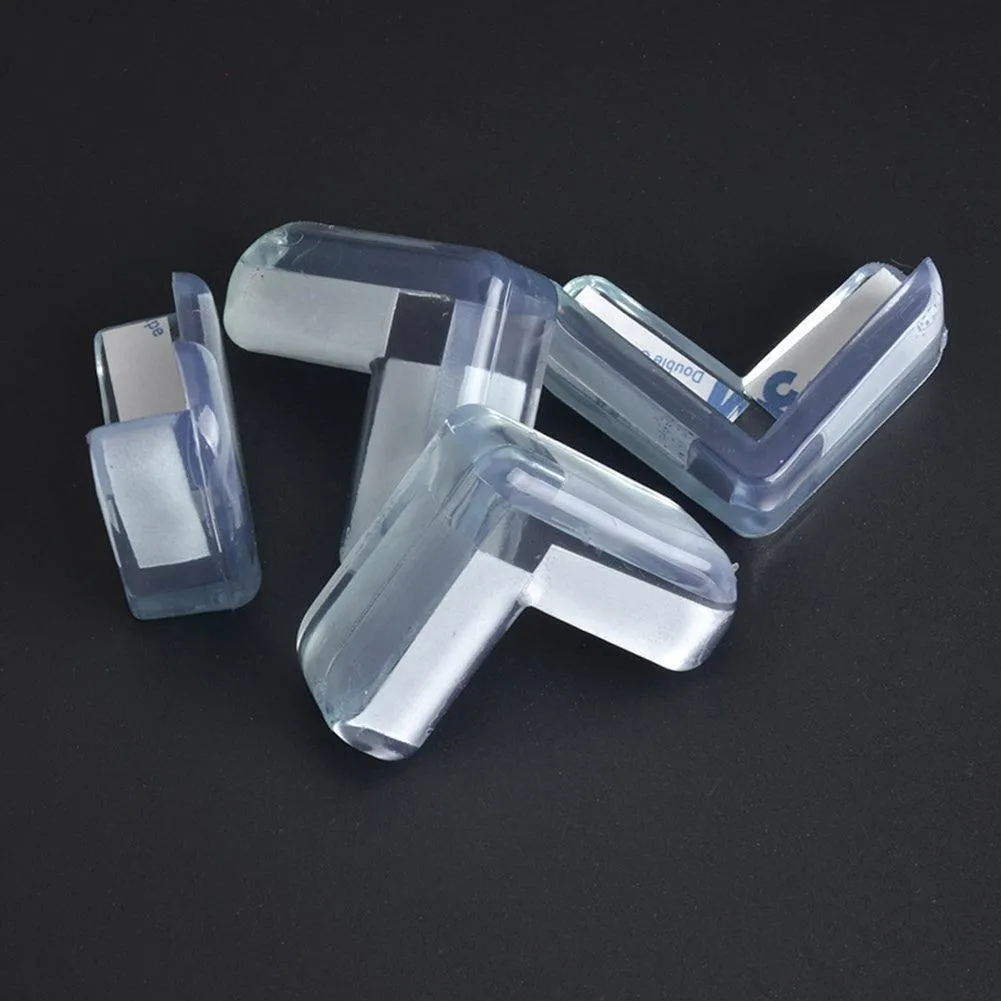Clear L-Shaped Corner Guards for Child Safety - Single Unit