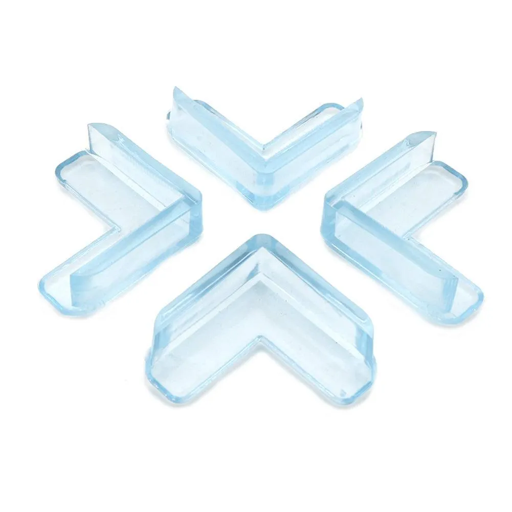 Clear L-Shaped Corner Guards for Child Safety - Single Unit