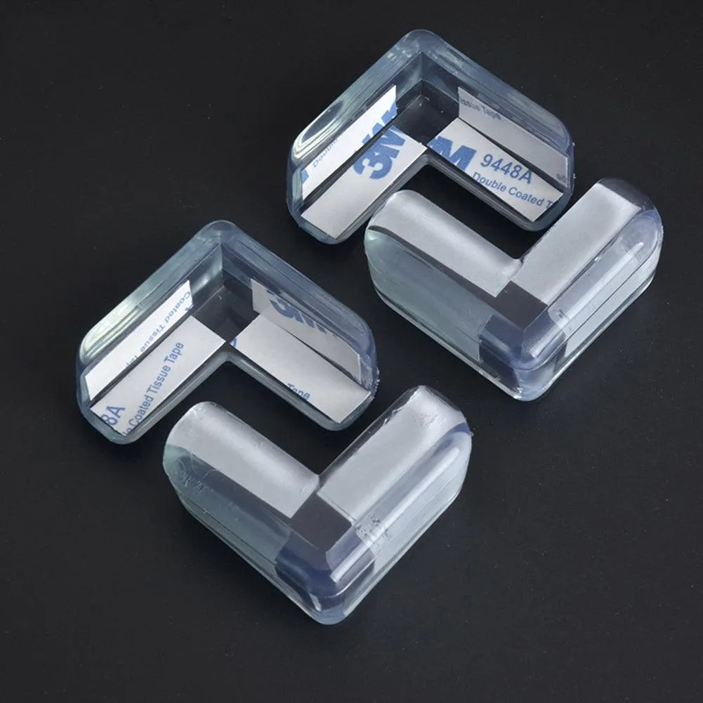 Clear L-Shaped Corner Guards for Child Safety - Single Unit