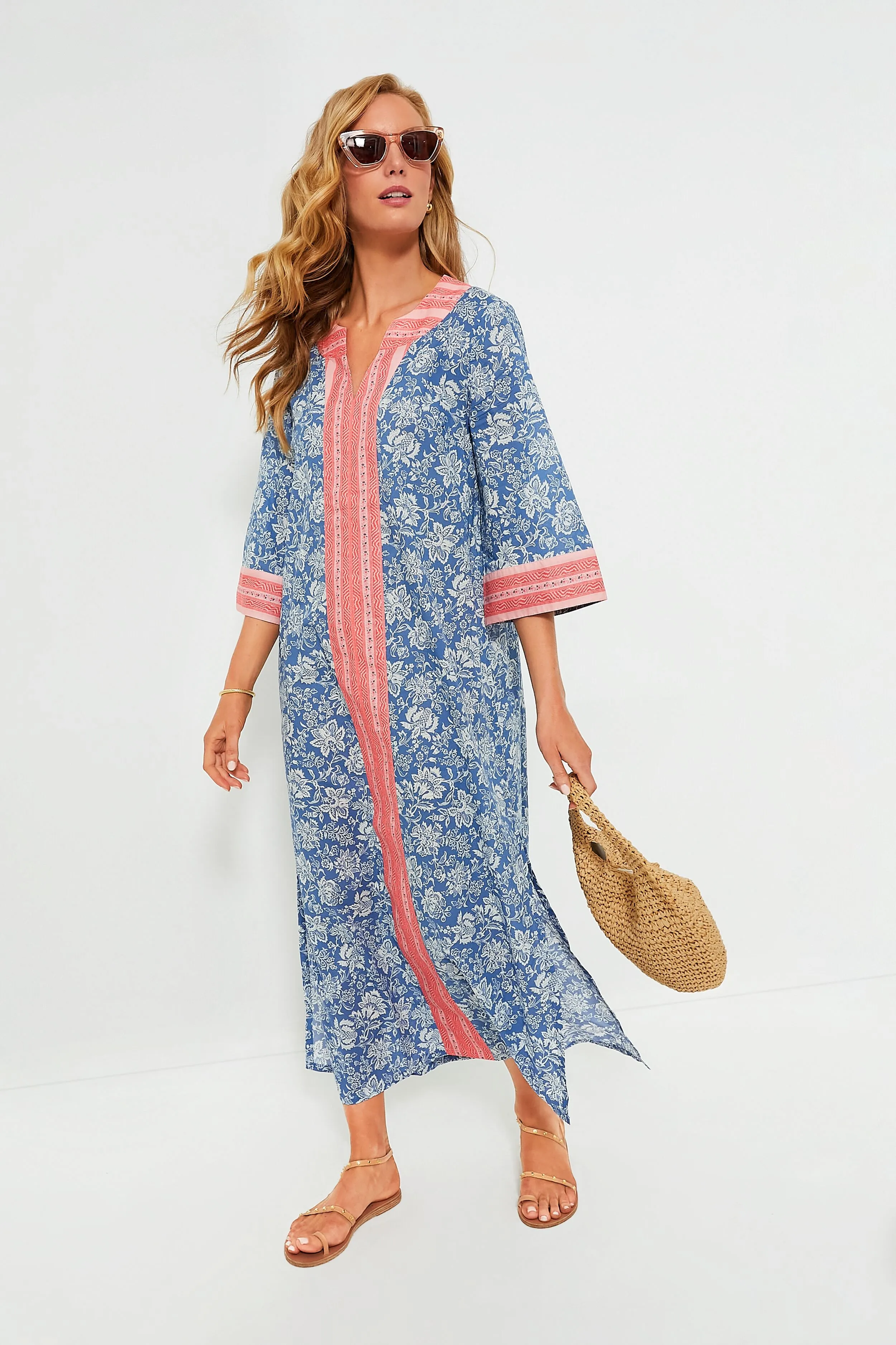 Cobalt Bouquet Belize Caftan