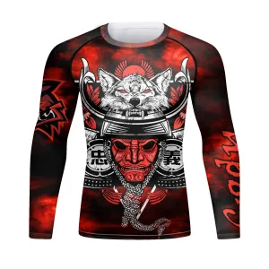 Cody Lundin - Mural Series : Wolf Shogun -  Long Sleeve MMA  / BJJ  Compression Shirt / Rash Guard