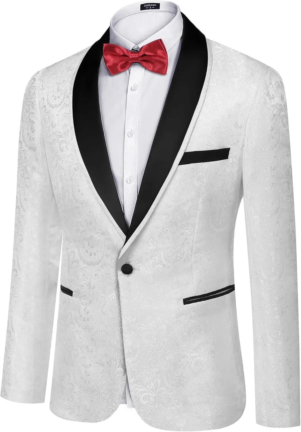 COOFANDY Men's Floral Tuxedo Suit Jacket Slim Fit Dinner Jacket Party Prom Wedding Blazer Jackets