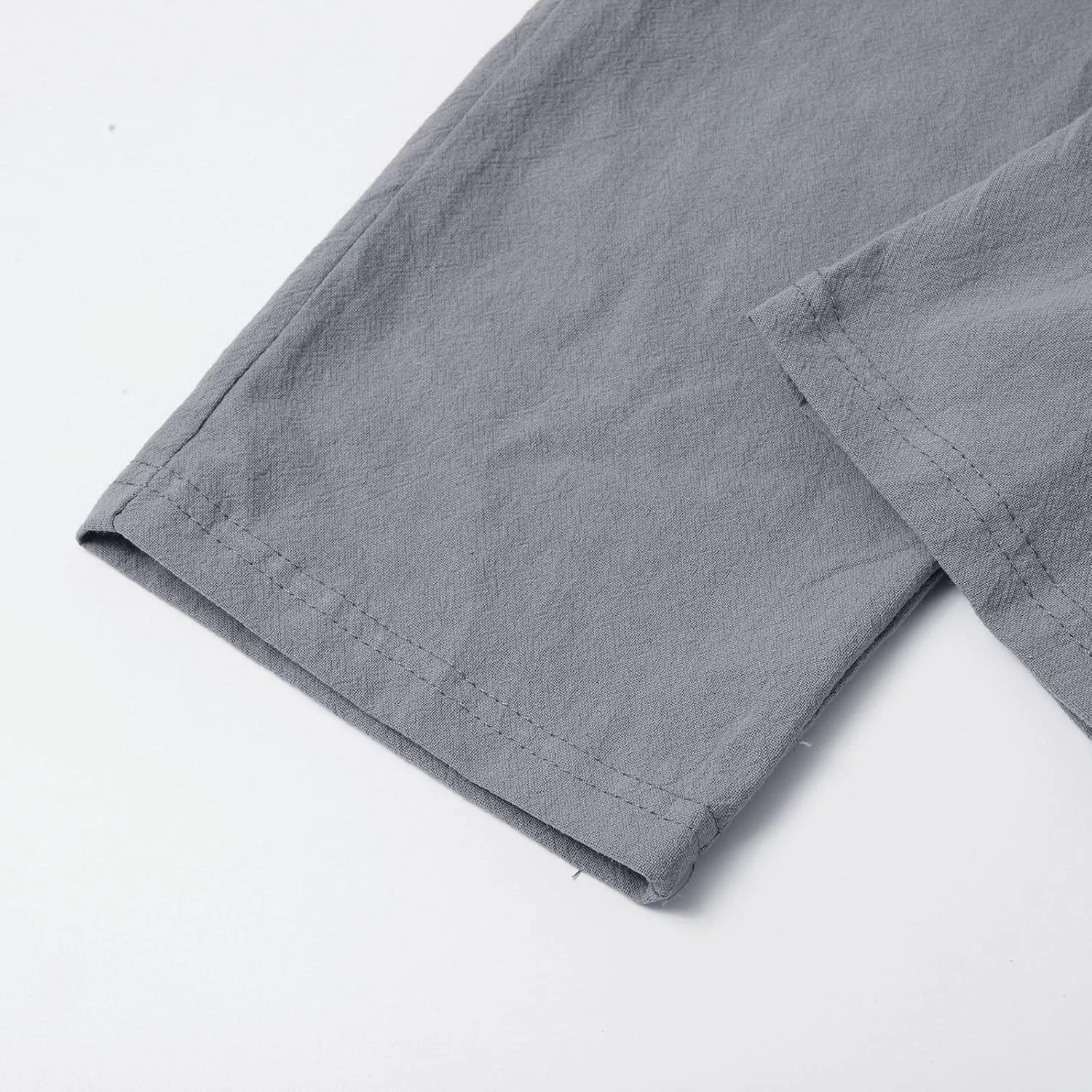 Cotton Linen Pants Men Casual Drawstring Summer Beach Pants Lightweight Breathable Flat Front Trouser with Pockets