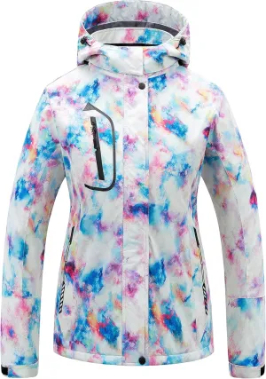 CREATMO US Women's Mountain Waterproof Ski Jacket Windproof Snowboarding Jacket Warm Winter Coat Raincoat