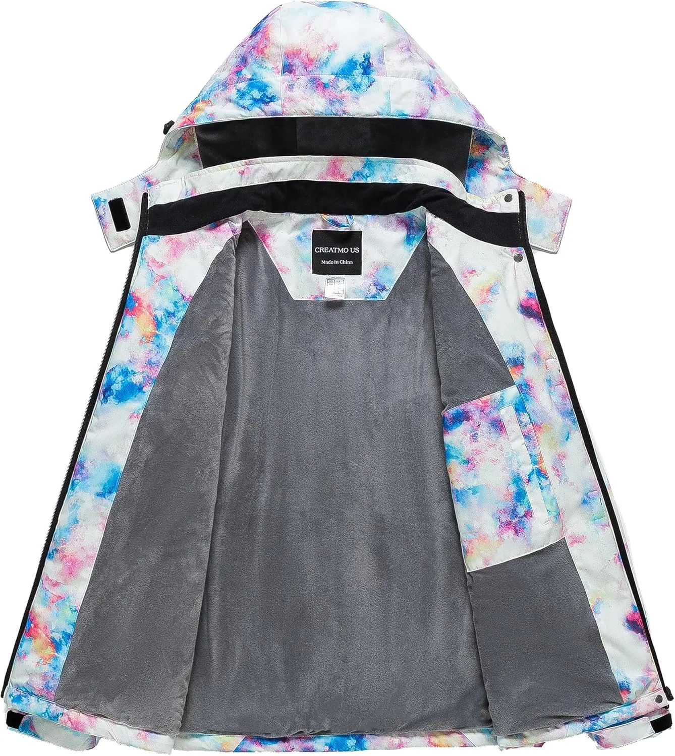 CREATMO US Women's Mountain Waterproof Ski Jacket Windproof Snowboarding Jacket Warm Winter Coat Raincoat