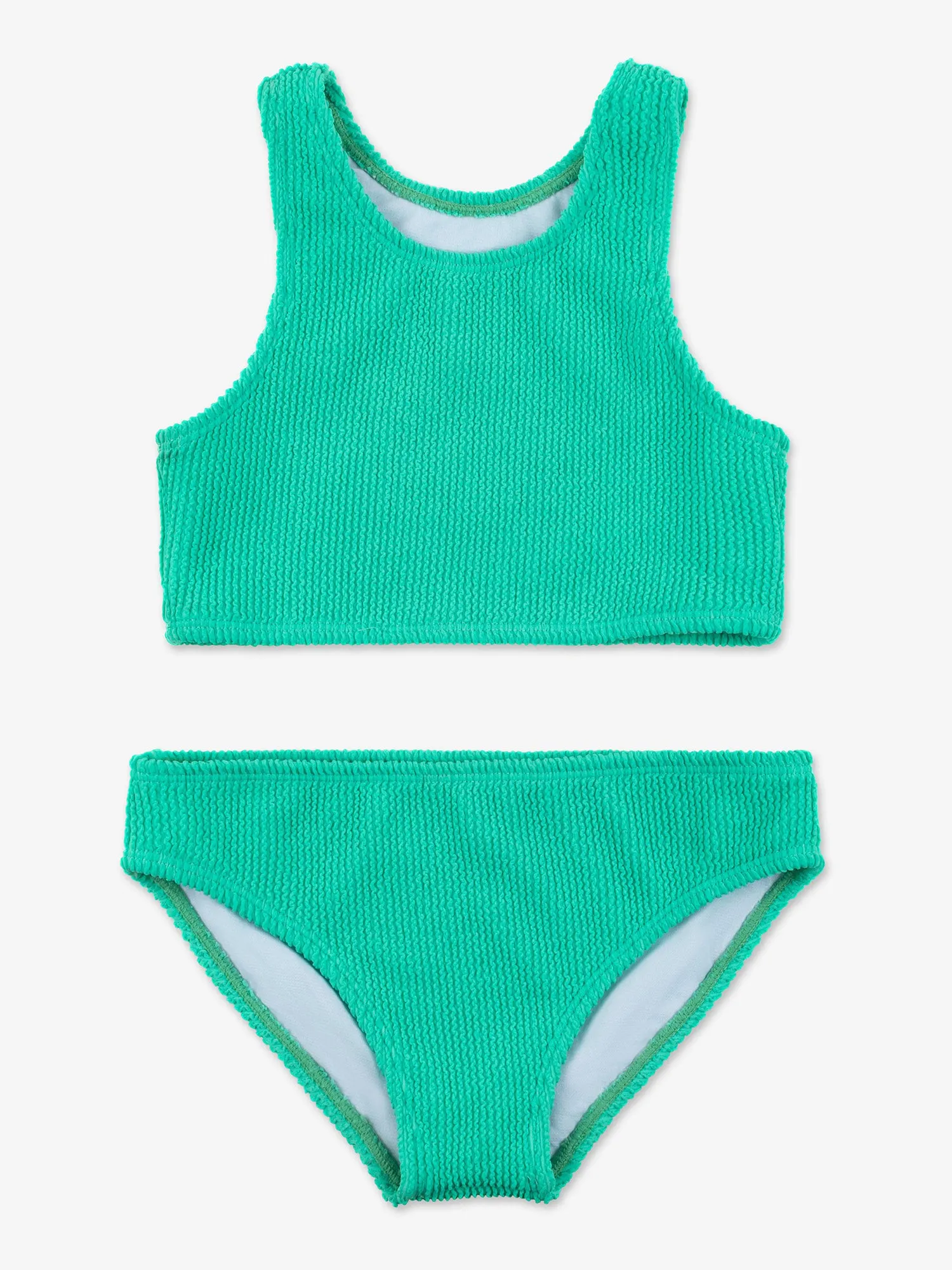 Crinkle Two Piece Tankini Swimsuit
