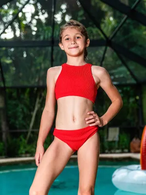 Crinkle Two Piece Tankini Swimsuit