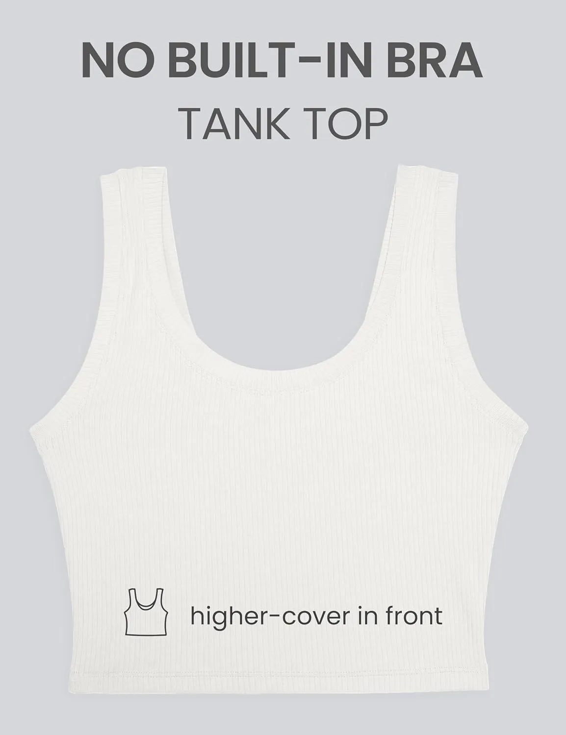 CRZ YOGA Ribbed Crop Fitted Tank Tops for Women Low U-Back Scoop Neck Casual Cropped Sleeveless Workout Yoga Shirt