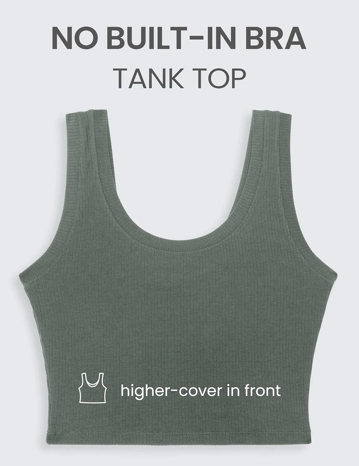 CRZ YOGA Ribbed Crop Fitted Tank Tops for Women Low U-Back Scoop Neck Casual Cropped Sleeveless Workout Yoga Shirt