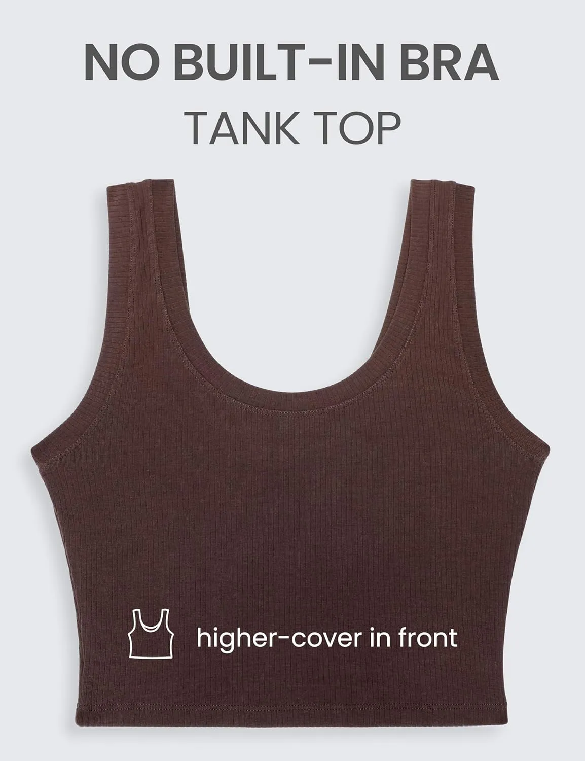 CRZ YOGA Ribbed Crop Fitted Tank Tops for Women Low U-Back Scoop Neck Casual Cropped Sleeveless Workout Yoga Shirt