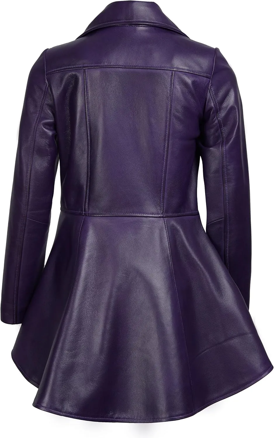 Decrum Leather Peplum Jackets for Women - Real Lambskin Brown Purple Red & Black Leather Jacket Women