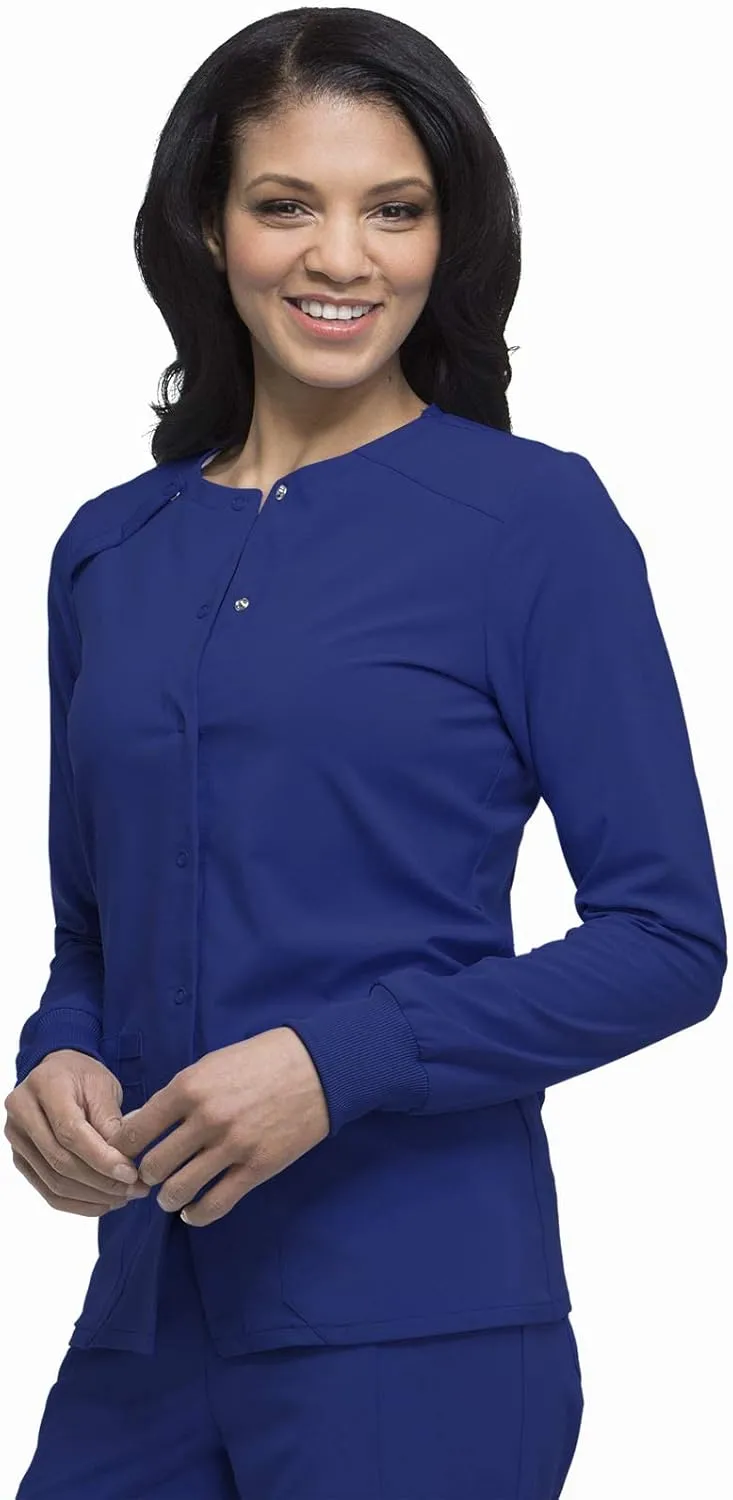 Dickies Scrub Jackets for Woman Snap Front Warm-up Jacket with 2 Pockets - DK305