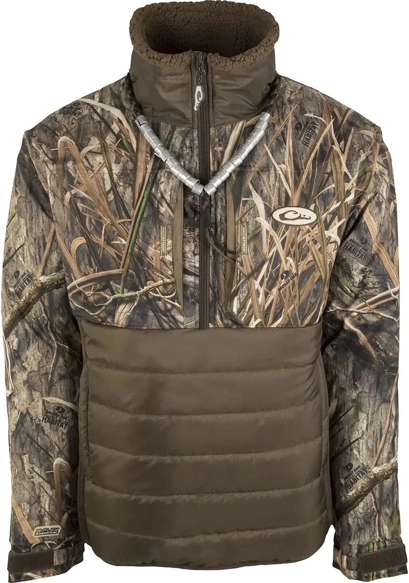 Drake Waterfowl Men's LST Guardian Flex Double Down Waterproof Windproof Insulated 1/4 Zip Eqwader Jacket