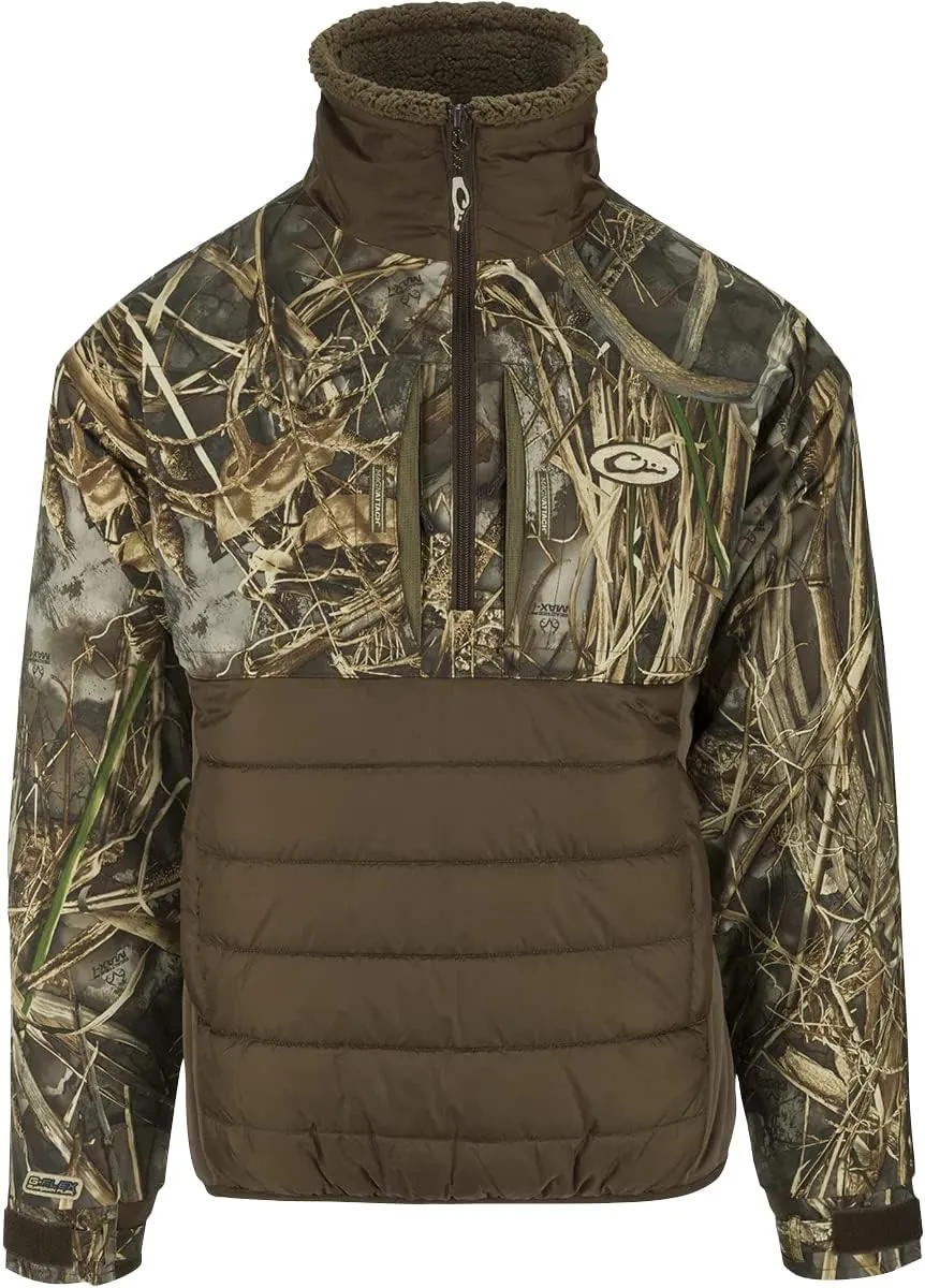 Drake Waterfowl Men's LST Guardian Flex Double Down Waterproof Windproof Insulated 1/4 Zip Eqwader Jacket