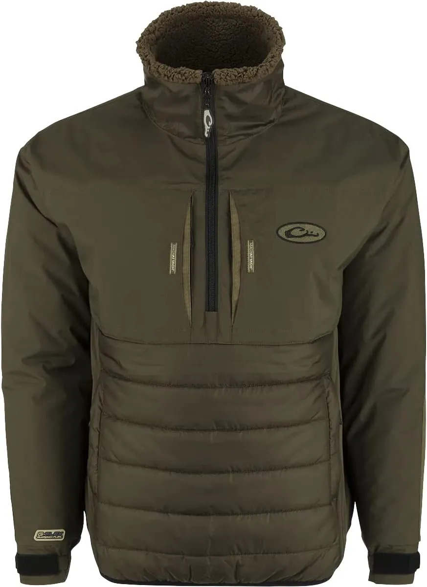 Drake Waterfowl Men's LST Guardian Flex Double Down Waterproof Windproof Insulated 1/4 Zip Eqwader Jacket