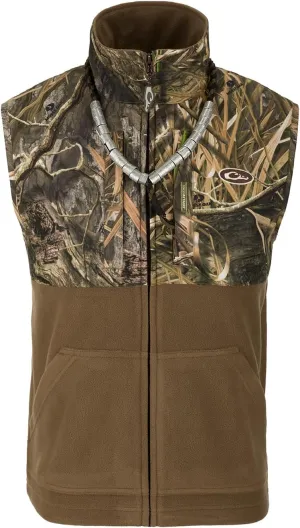 Drake Waterfowl Men's MST Eqwader Insulated Fleece-Lined Waterproof Windproof Breathable Adjustable Outdoor Hunting Zip Vest