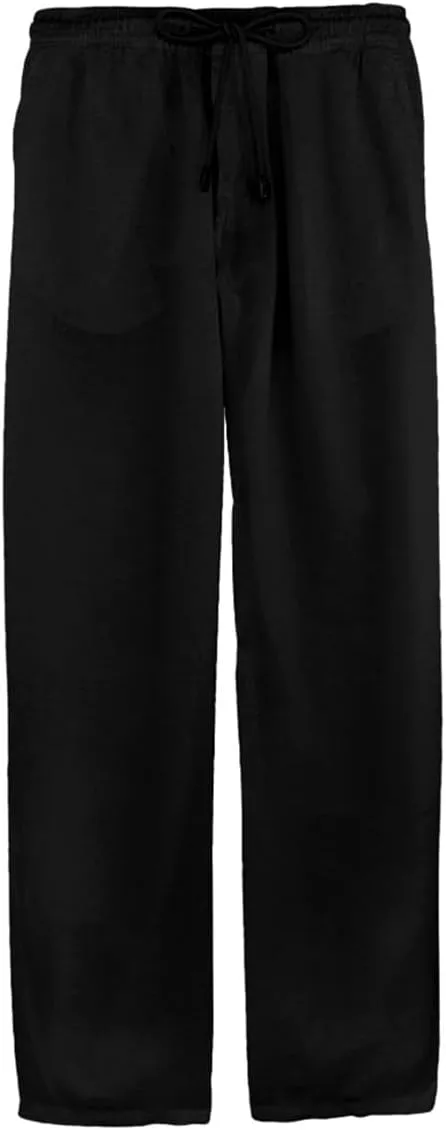 evzosrz Mens Yoga Pants Casual Elastic Waist Cotton Linen Loose Fit Drawstring Lightweight Beach Joggers Work Trousers
