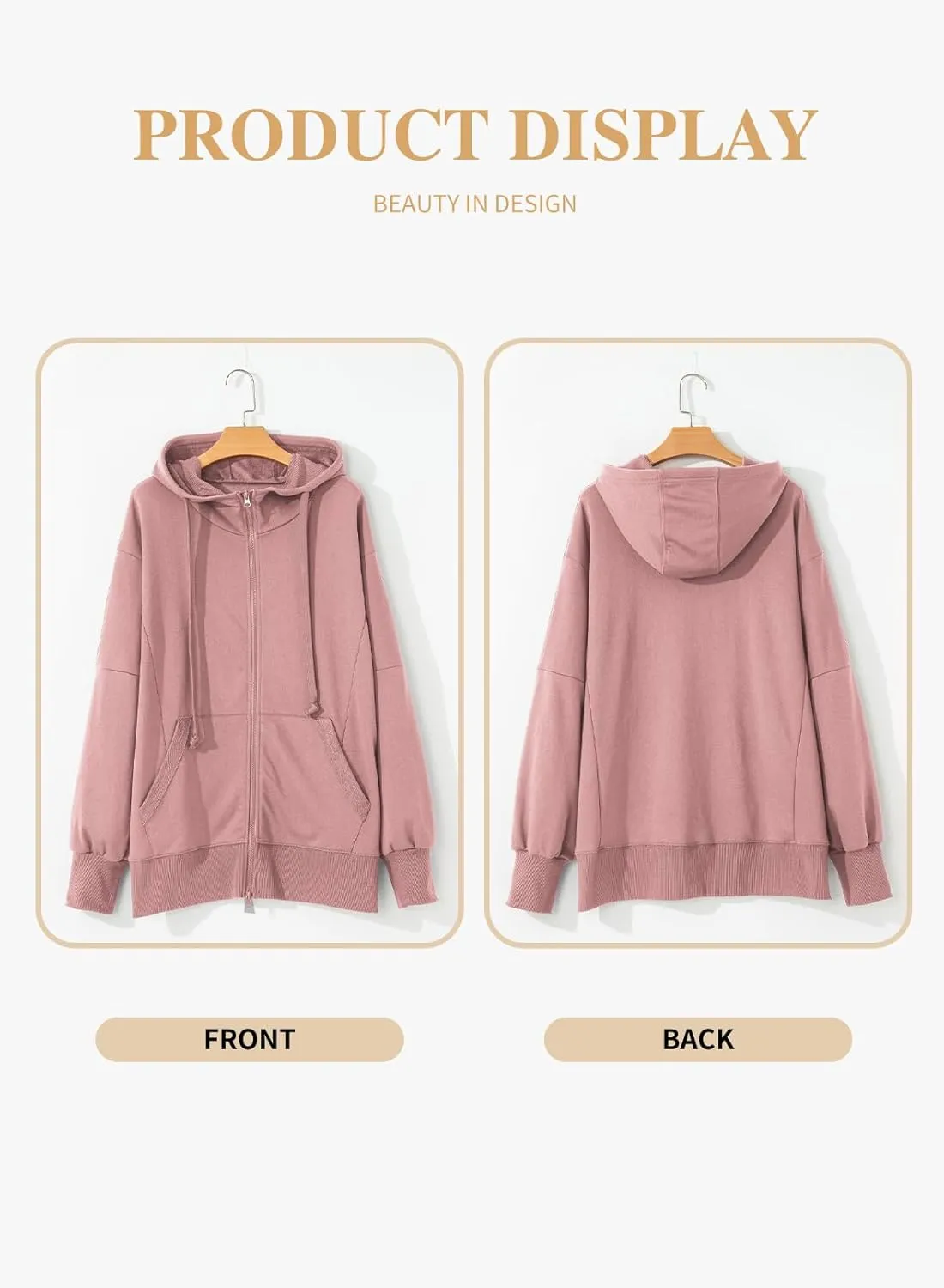 Eytino Women Plus Size Sweatshirts Long Sleeve Zip Up Oversized Casual Hoodies Jackets 2024 Fashion Fall Outfits(1X-5X)