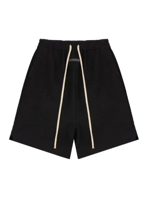 Fleece Relaxed Shorts (Black)